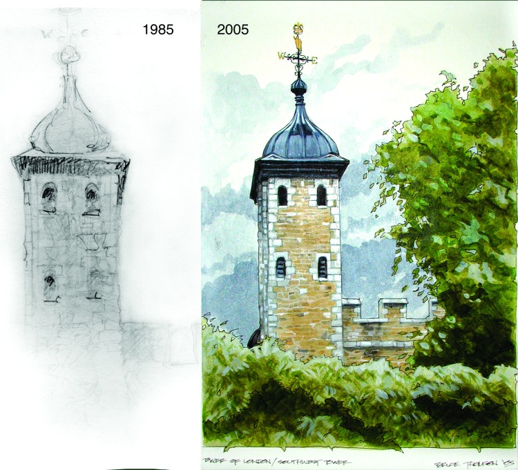 Tower then and now